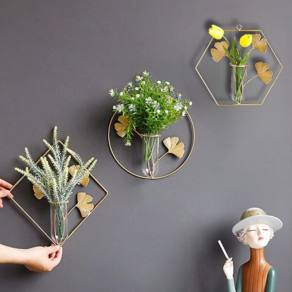 Desired Decors Home Decor Items Wall Hanging Metal Wall Art Decorative Item for Home, Home Decoration Items,Living Room Balcony, Bedroom, Drawing Room, Set of 3 for Indoor Flowers Vases, Multicolor - Image 3