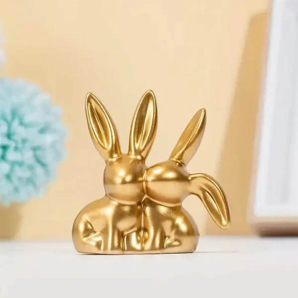 Rabbit Show Pieces for Home Decor Living Room Garden Decorative Items | Cute Animals Showpieces Gift Item for Decoration - Image 3