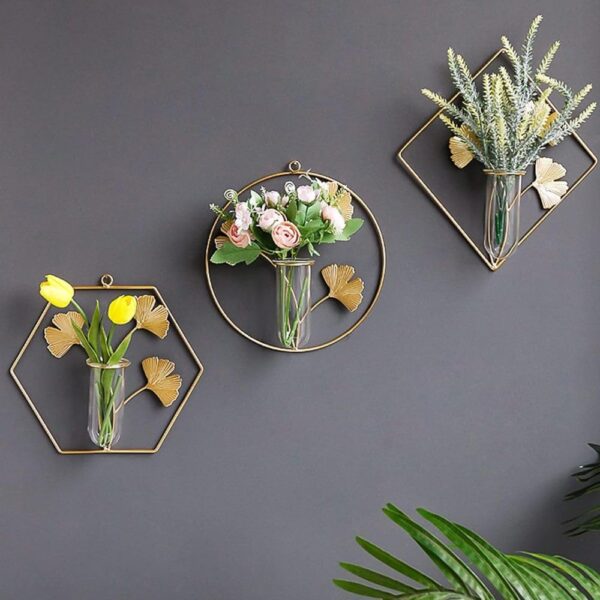 Desired Decors Home Decor Items Wall Hanging Metal Wall Art Decorative Item for Home, Home Decoration Items,Living Room Balcony, Bedroom, Drawing Room, Set of 3 for Indoor Flowers Vases, Multicolor