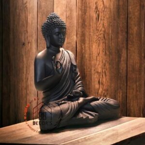 Desired Decors Beautiful Sitting Buddha Idol Statue For Home & Garden Living Room | Healing Spirit Blessing Buddha Statue - 15 Inch Size (Black)