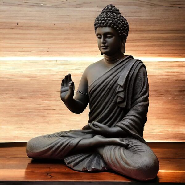 Desired Decors Beautiful Sitting Buddha Idol Statue For Home & Garden Living Room | Healing Spirit Blessing Buddha Statue - 15 Inch Size (Black) - Image 2