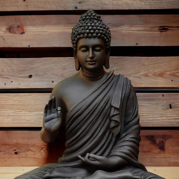 Desired Decors Beautiful Sitting Buddha Idol Statue For Home & Garden Living Room | Healing Spirit Blessing Buddha Statue - 15 Inch Size (Black) - Image 3