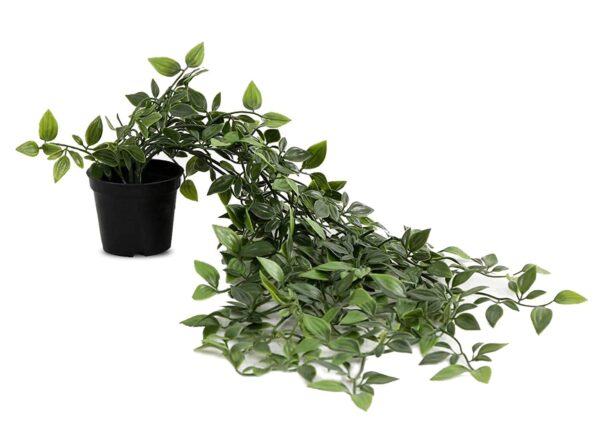 Desired Decors Artificial Hanging Plant for Home Decor – Balcony Decoration Items, Outdoor Garden Decorative Fake Plant, Plastic Vine Leaves with Pot, Long Green Leaf Vines for Living Room, Wall, Window