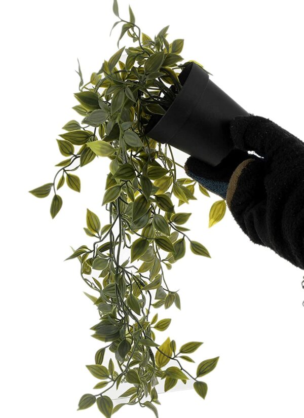 Desired Decors Artificial Hanging Plant for Home Decor – Balcony Decoration Items, Outdoor Garden Decorative Fake Plant, Plastic Vine Leaves with Pot, Long Green Leaf Vines for Living Room, Wall, Window - Image 3