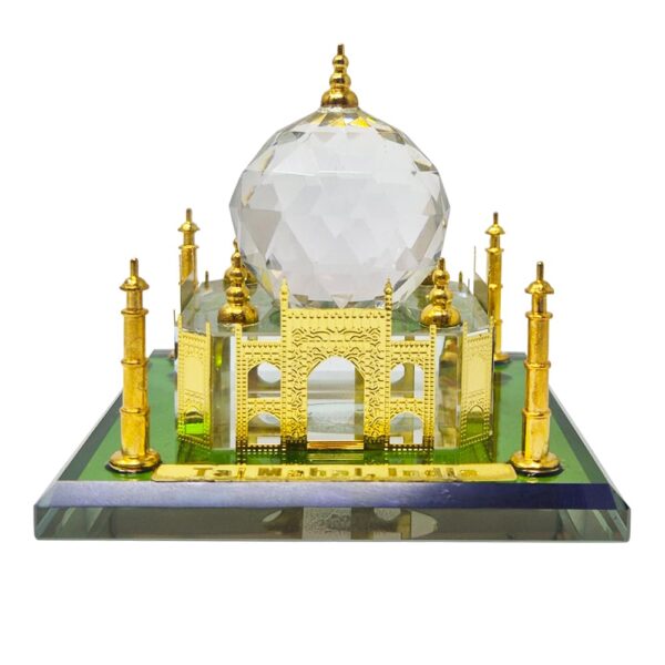 Desired Decors Crystal Glass Taj Mahal Home Decoration Showpiece, Home Decor Gift Corporate Office Gift Car Dashboard Showpiece Collectable (8.5 cm x 9 cm x 8.5 cm)