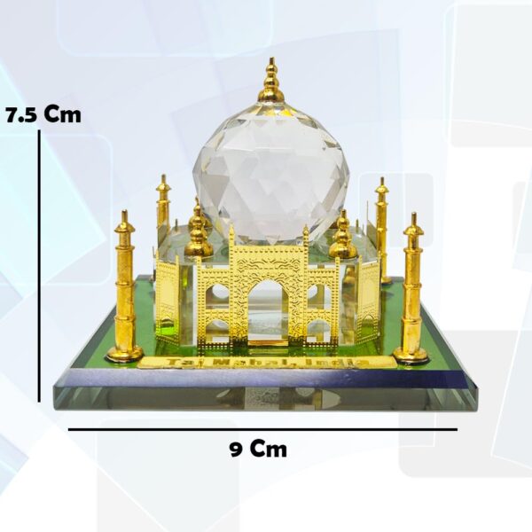 Desired Decors Crystal Glass Taj Mahal Home Decoration Showpiece, Home Decor Gift Corporate Office Gift Car Dashboard Showpiece Collectable (8.5 cm x 9 cm x 8.5 cm) - Image 3