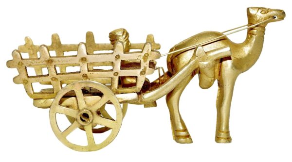 Desired Decors Brass Camel Cart Showpiece for Home Decor Gift, 12 cm Tall, Gold, 1 Piece - Image 4
