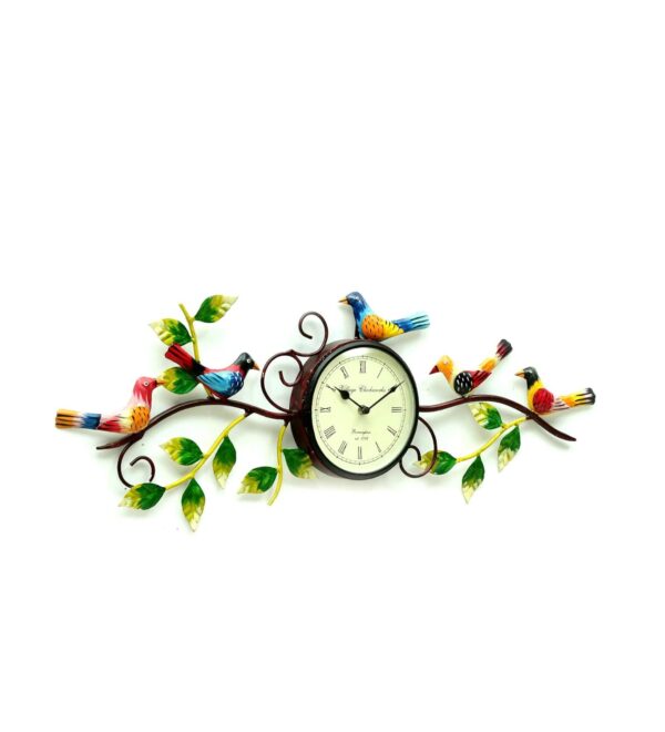 Desired Decors Handpainted Metal Bird Frame Traditional Wall Clock (Multicolour) - Image 2