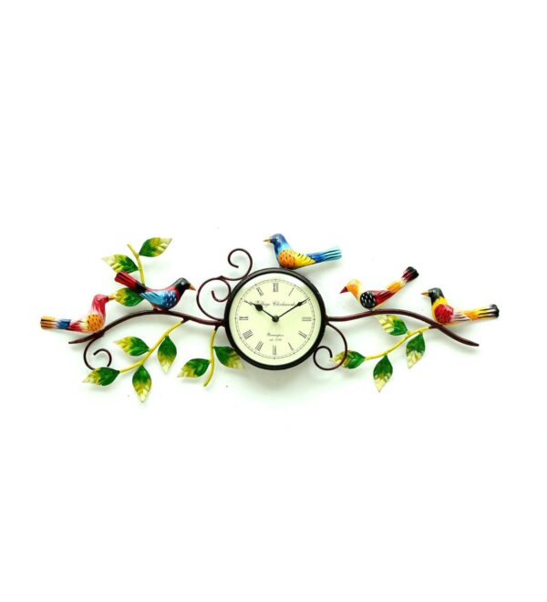 Desired Decors Handpainted Metal Bird Frame Traditional Wall Clock (Multicolour) - Image 3
