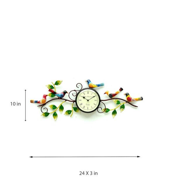 Desired Decors Handpainted Metal Bird Frame Traditional Wall Clock (Multicolour) - Image 4