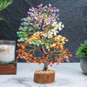 Chakra Tree, Crystal Tree for Positive Energy - Crystals & Healing Stones - Feng Shui Seven Chakra Tree of Life Decor