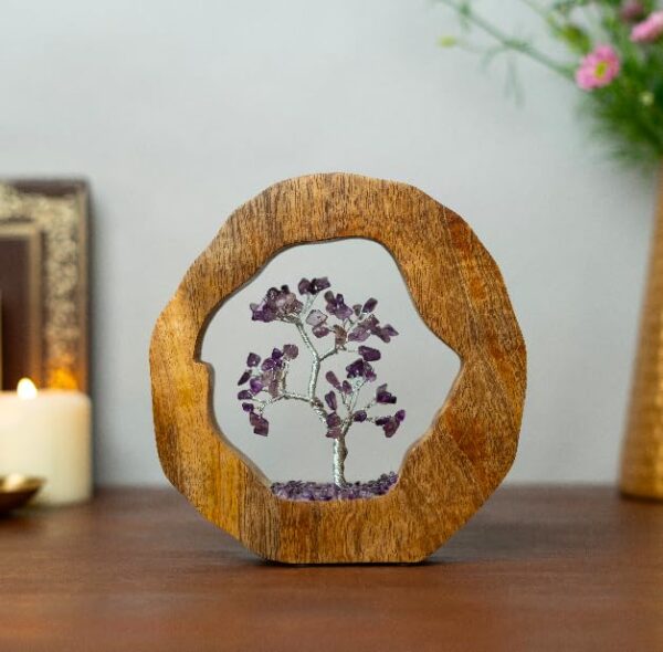 Crystal Tree Set in Wooden Ring | Gift Spiritual Item for Energy Flow & Chakra Healing - Image 6